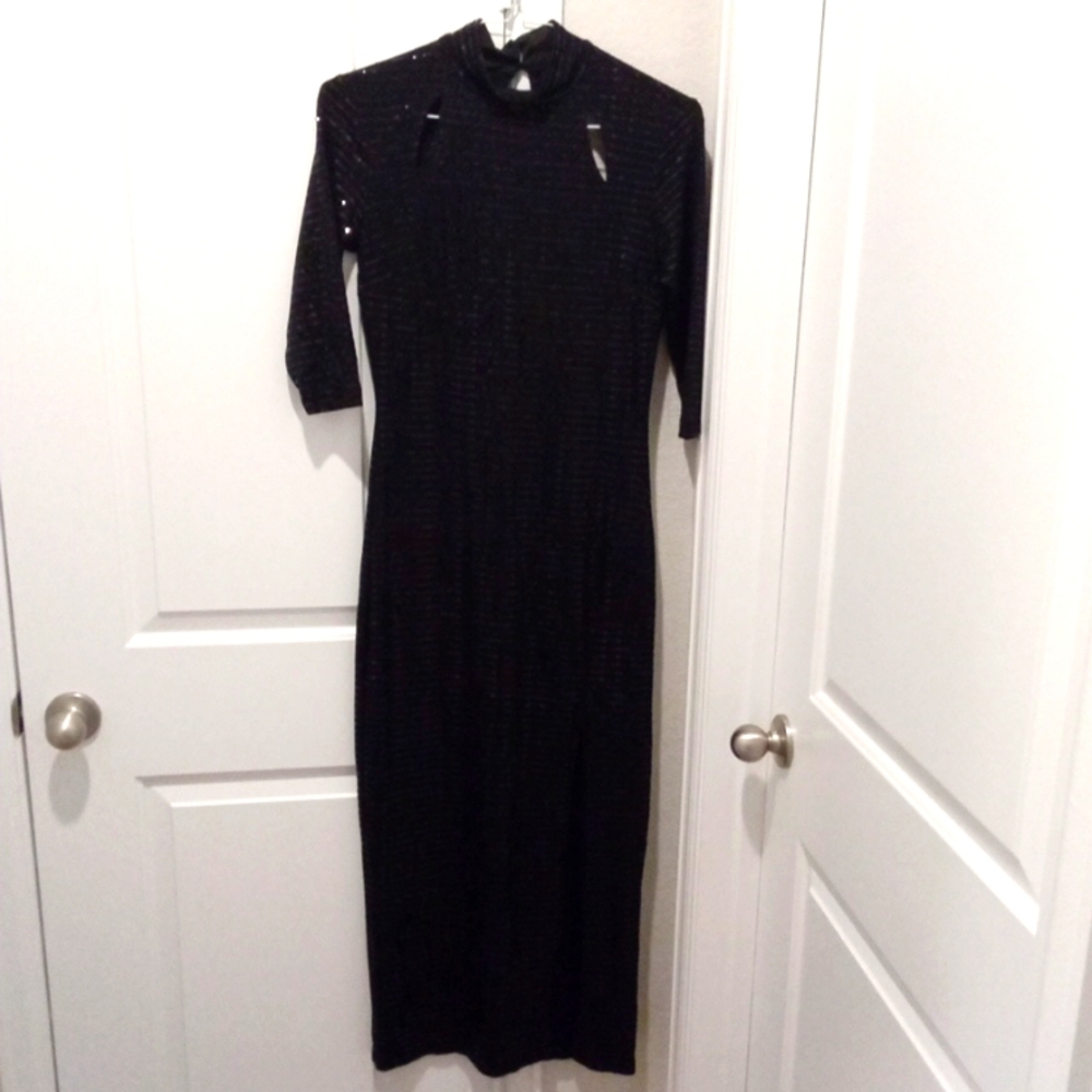 Luxury women night stretch dress with open leg line